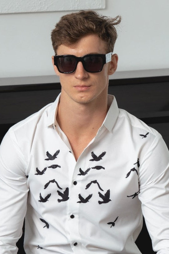 Men's Ivory Flight Shirt - Rig Anthony