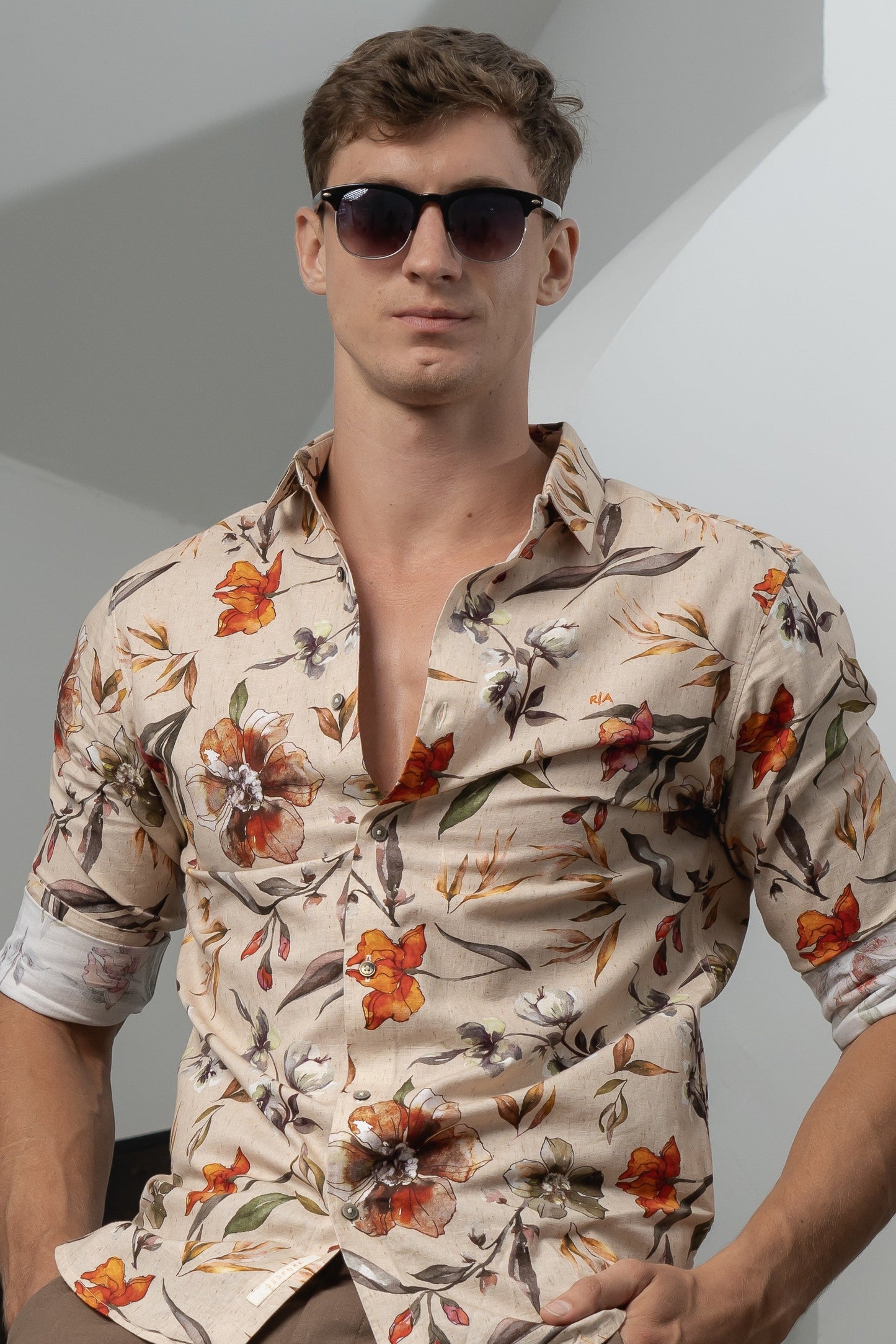 Men's Sunset Garden Linen Shirt - Rig Anthony