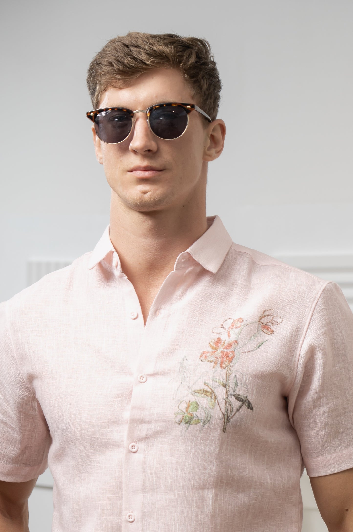 Men's Floral Echo Linen Shirt - Rig Anthony