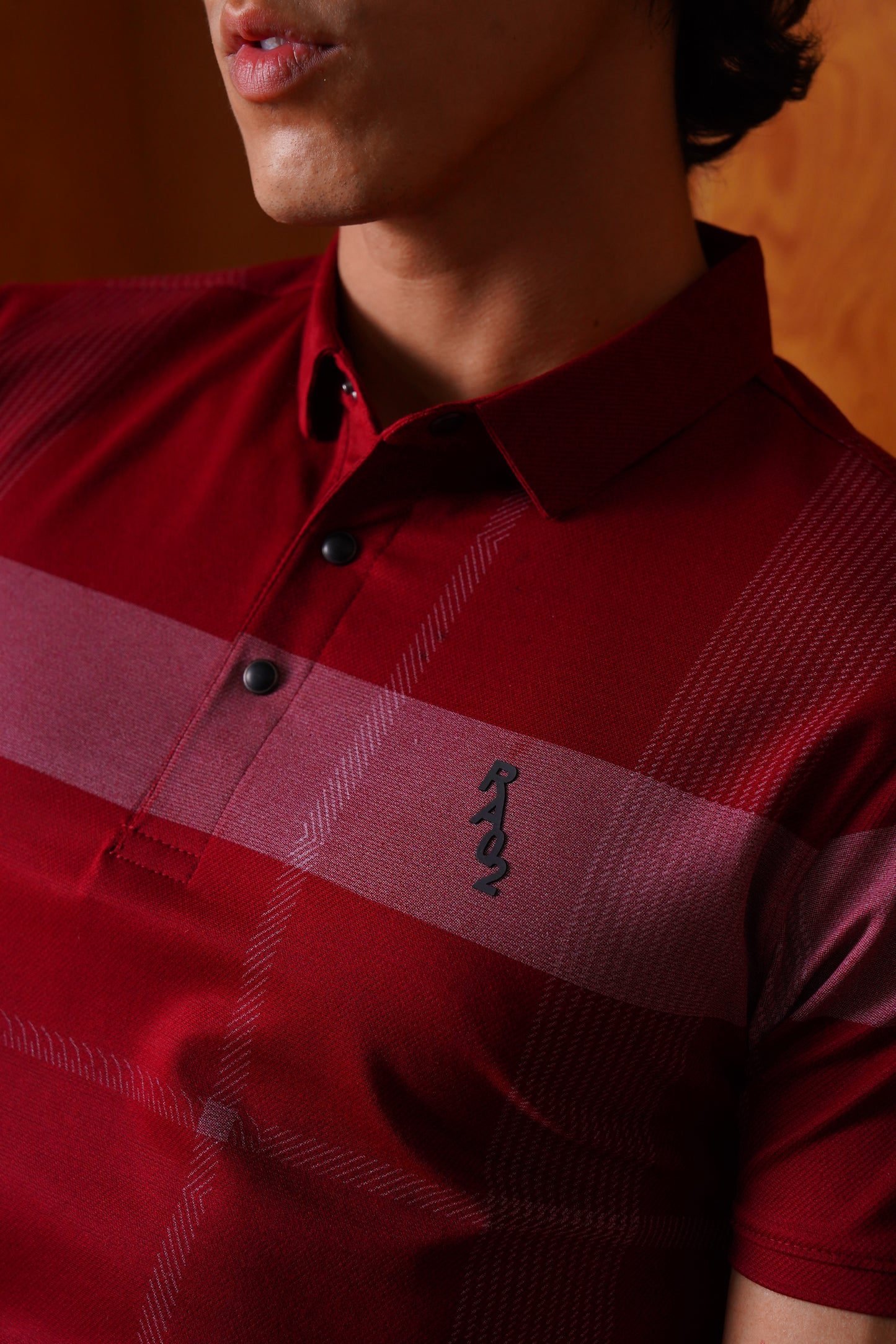 Men's Crimson Grid Polo