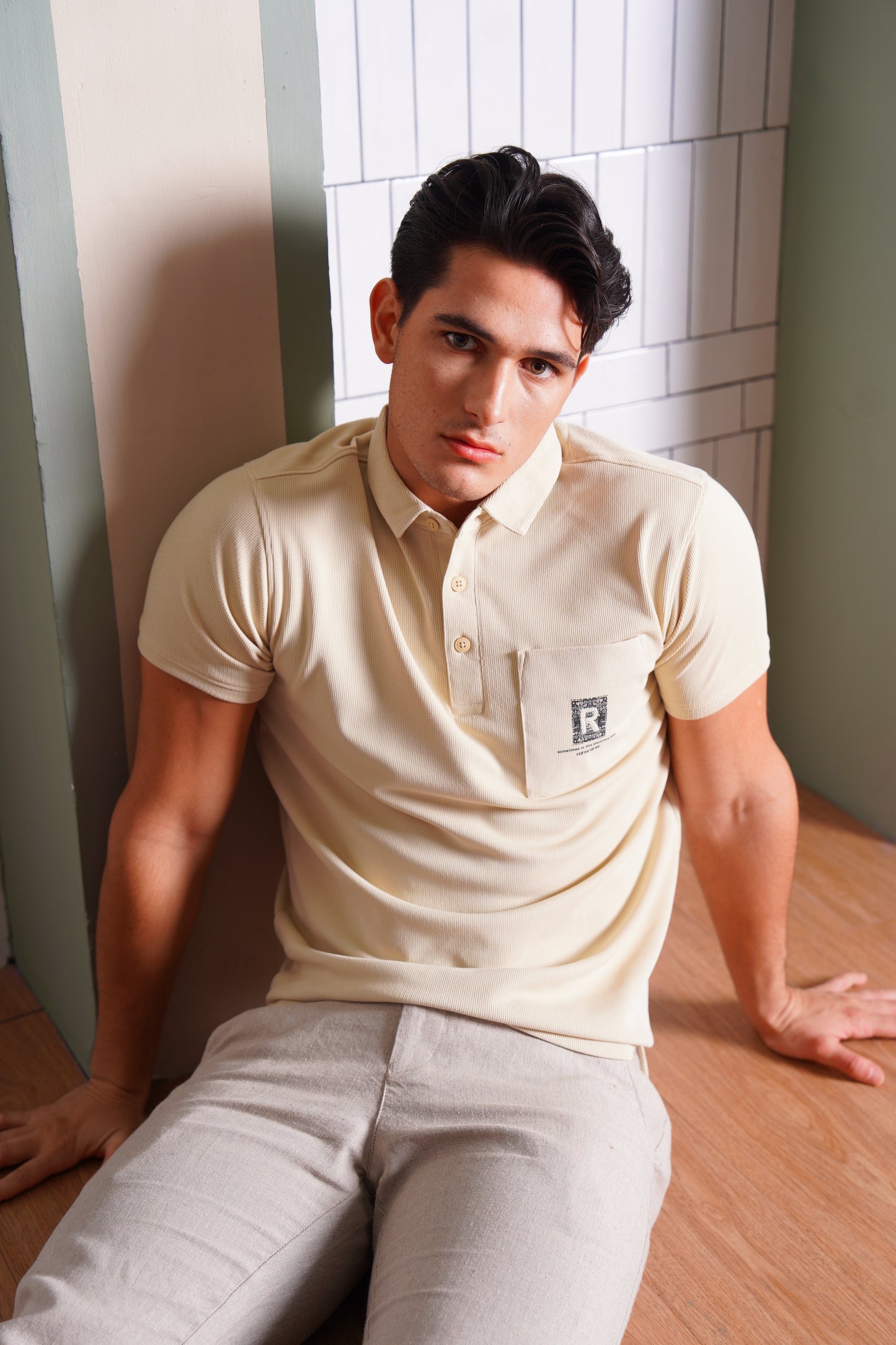 Men's Ivory Crest Polo- Rig Anthony