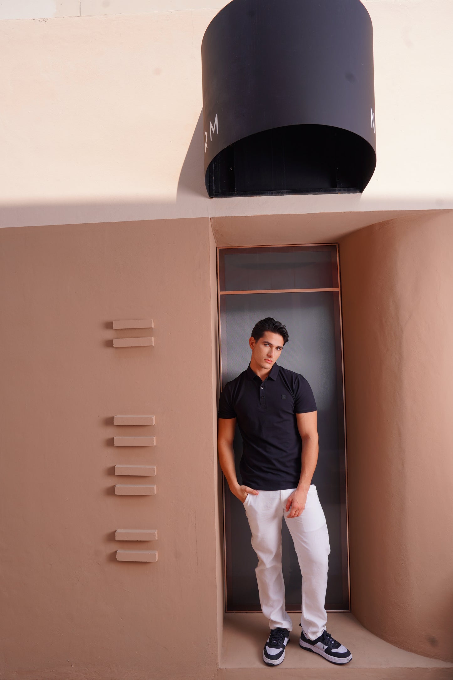 Men's Jet Black Polo- Rig Anthony