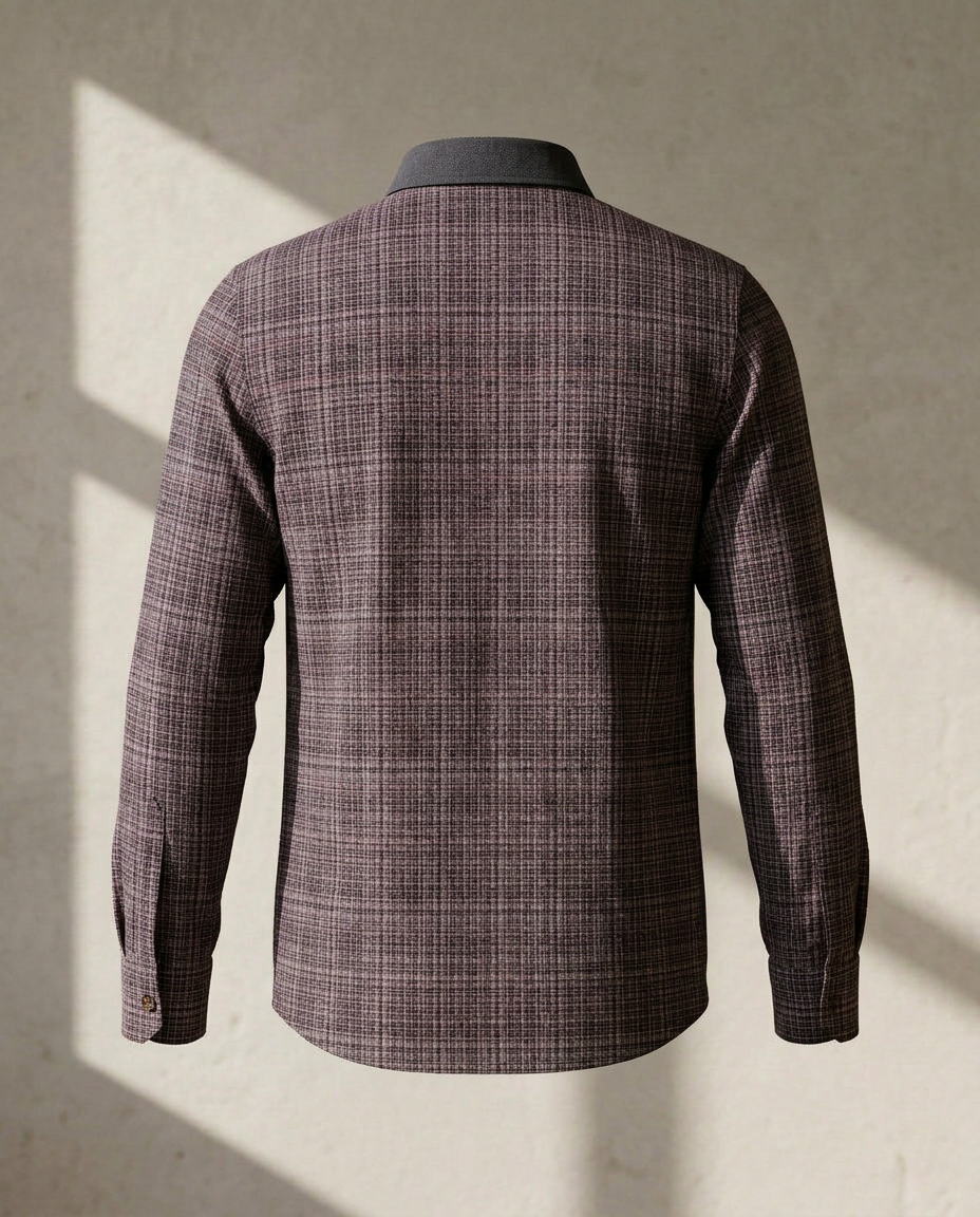 Wine Brown Premium Checked Cotton Shirt 11554
