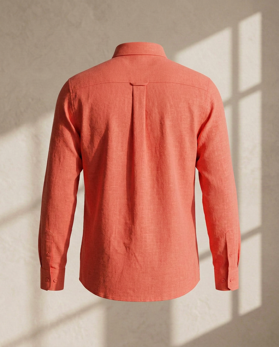 Sunset Coral Linen Shirt-1738