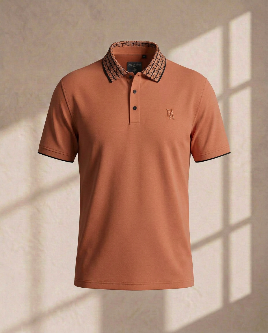 Terracotta Sand Signature Polo T-Shirt-14121