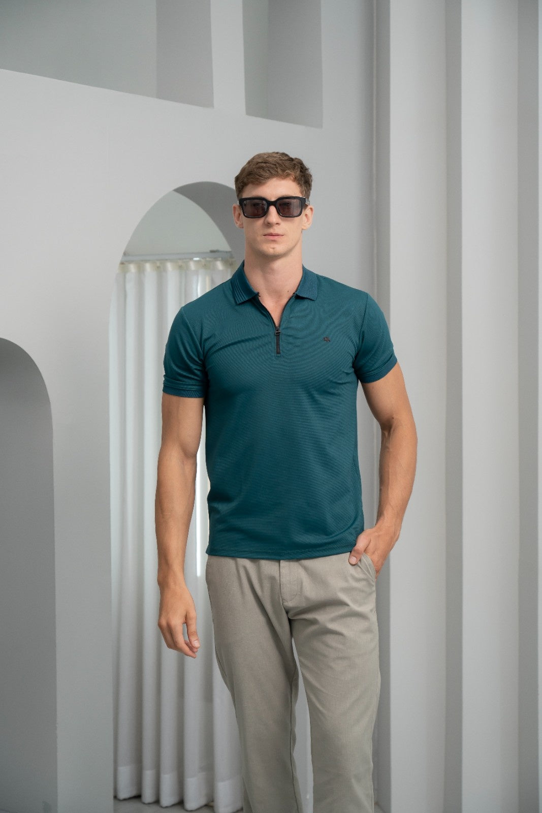Men's Dark Teal Polo - Rig Anthony