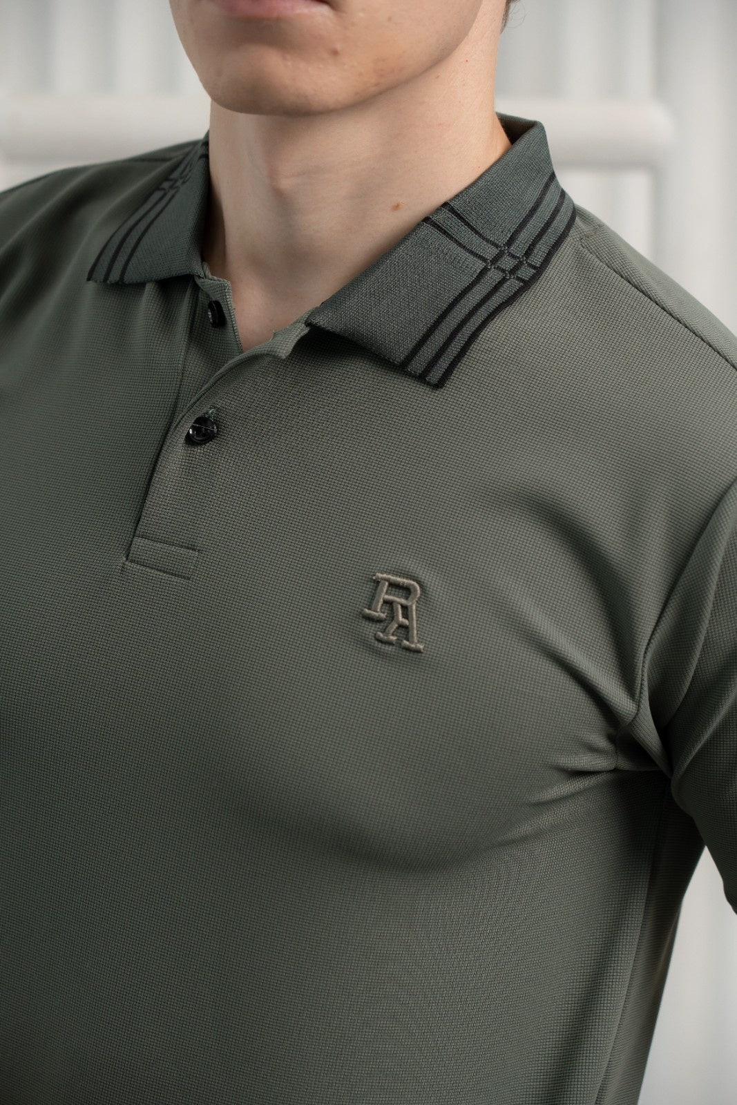 Men's Dark Olive Crest Polo - Rig Anthony