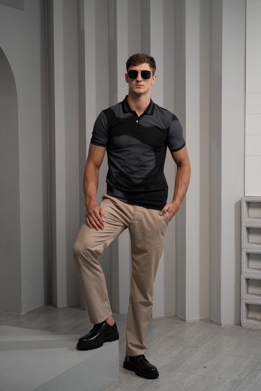 Men's Carbon Fade Polo - Rig Anthony