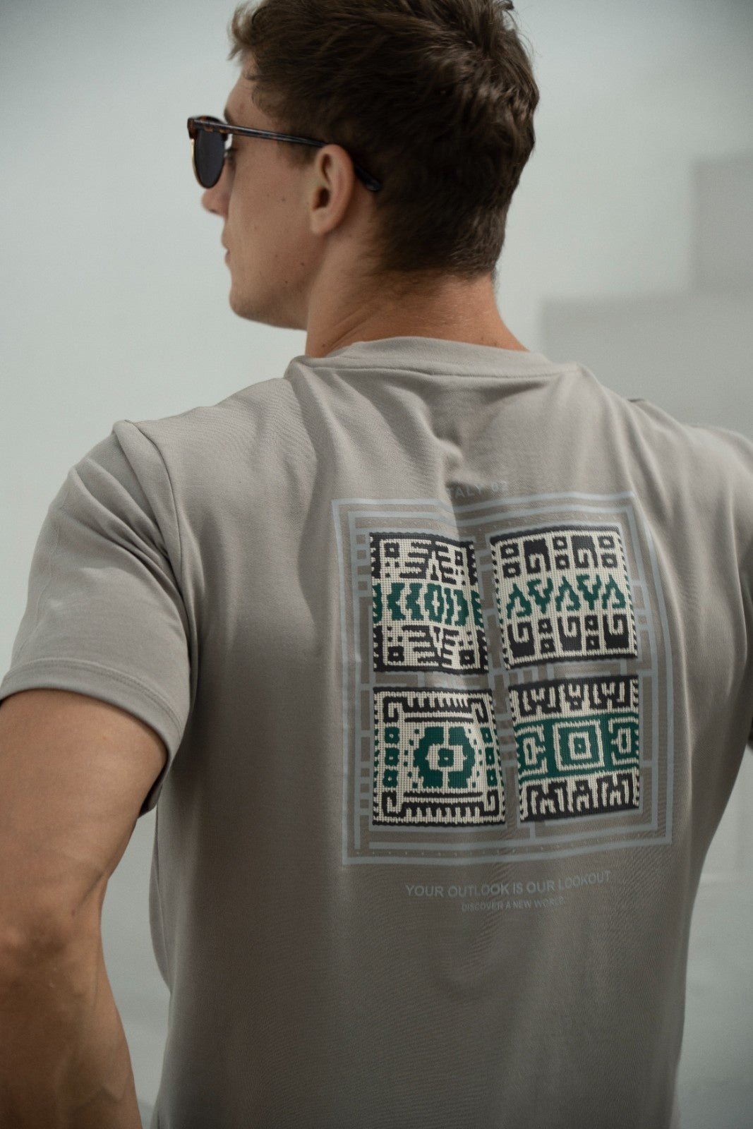 Men’s Slate Aztec T-Shirt - Rig Anthony