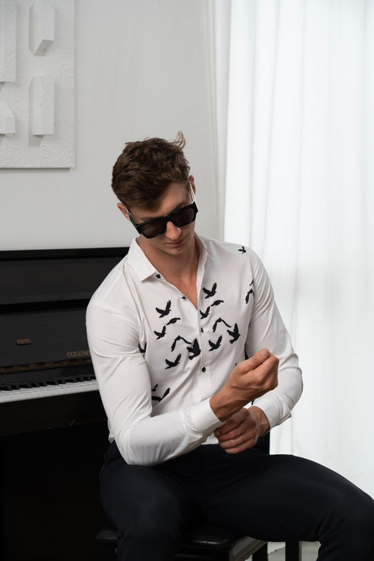 Men's Ivory Flight Shirt - Rig Anthony
