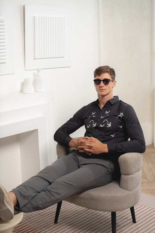 Men's Noir Flight Shirt - Rig Anthony