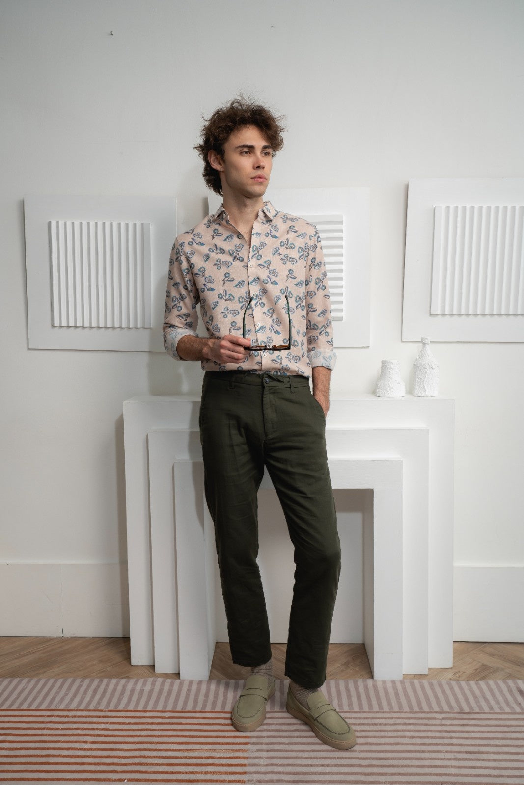Men's Sandy Florals Linen Shirt - Rig Anthony