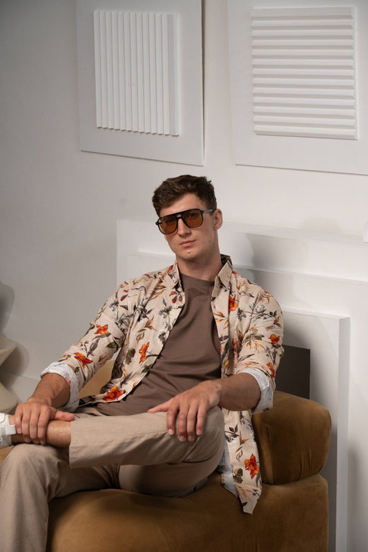 Men's Sunset Garden Linen Shirt - Rig Anthony