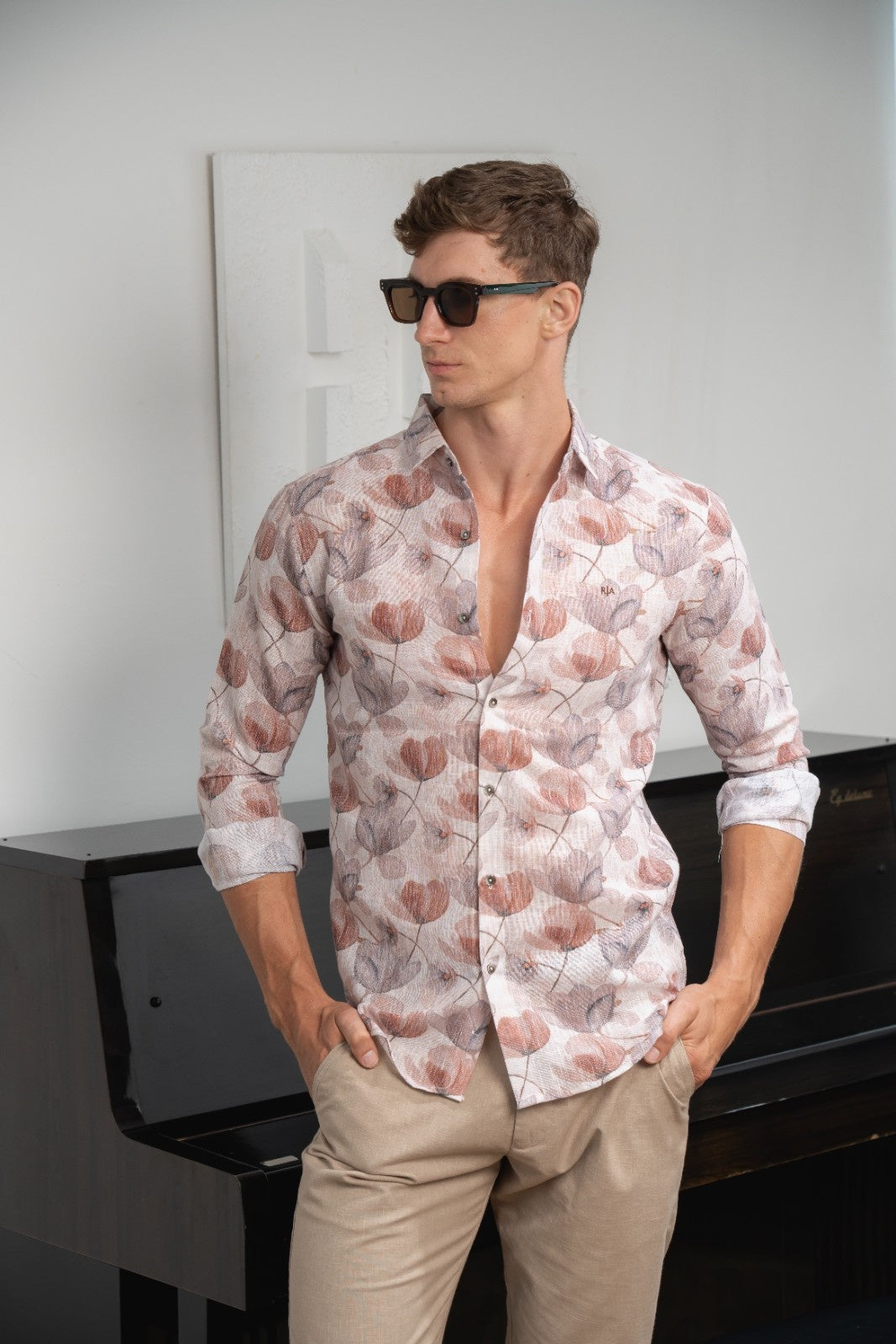 Men's Heather Bloom Linen Shirt - Rig Anthony