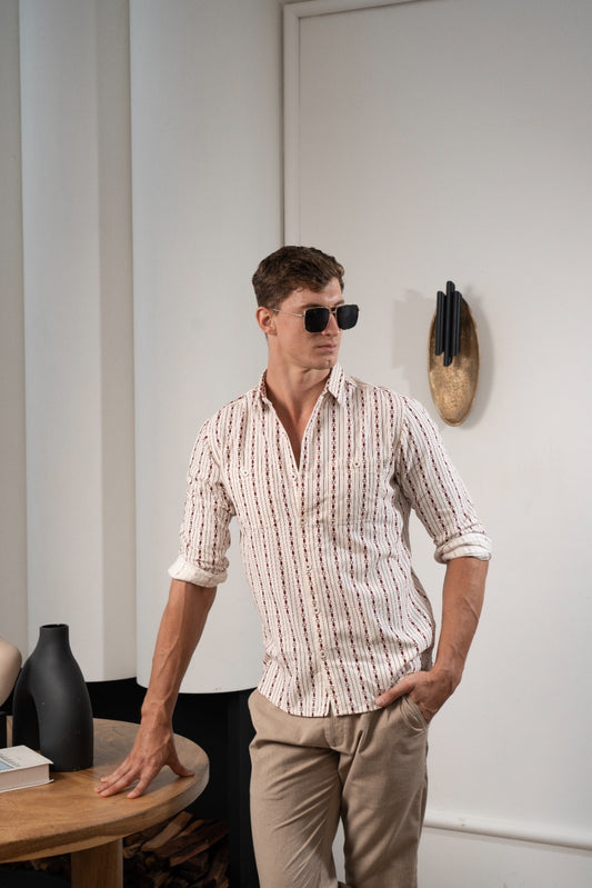 Men's Ivory Stitch Corduroy Shirt  - Rig Anthony