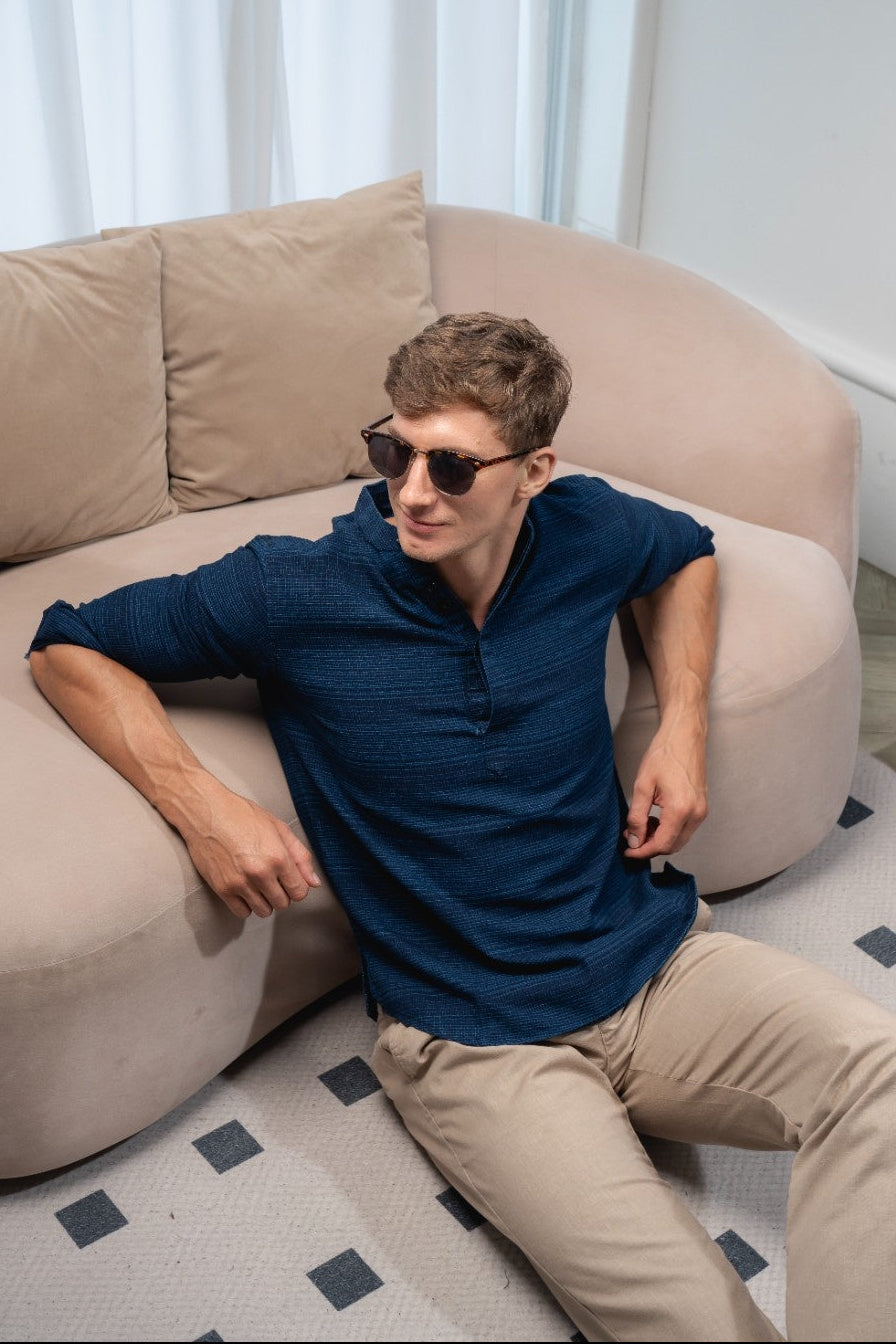 Men's Cobalt Weave Corduroy Shirt  - Rig Anthony