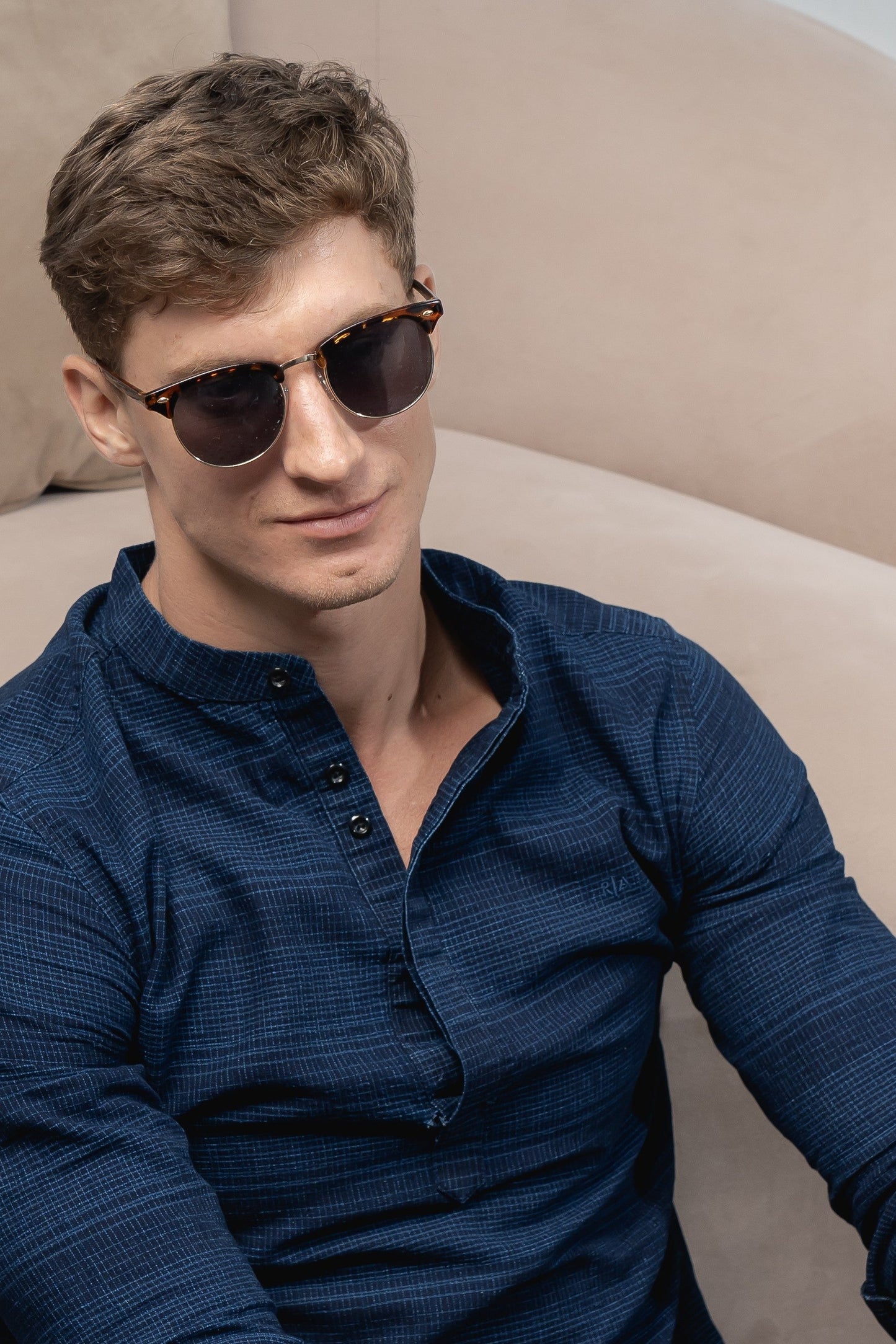 Men's Cobalt Weave Corduroy Shirt  - Rig Anthony