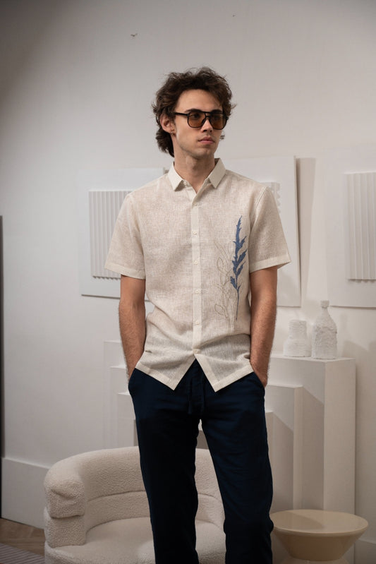 Men's Inkflora Linen Shirt - Rig Anthony