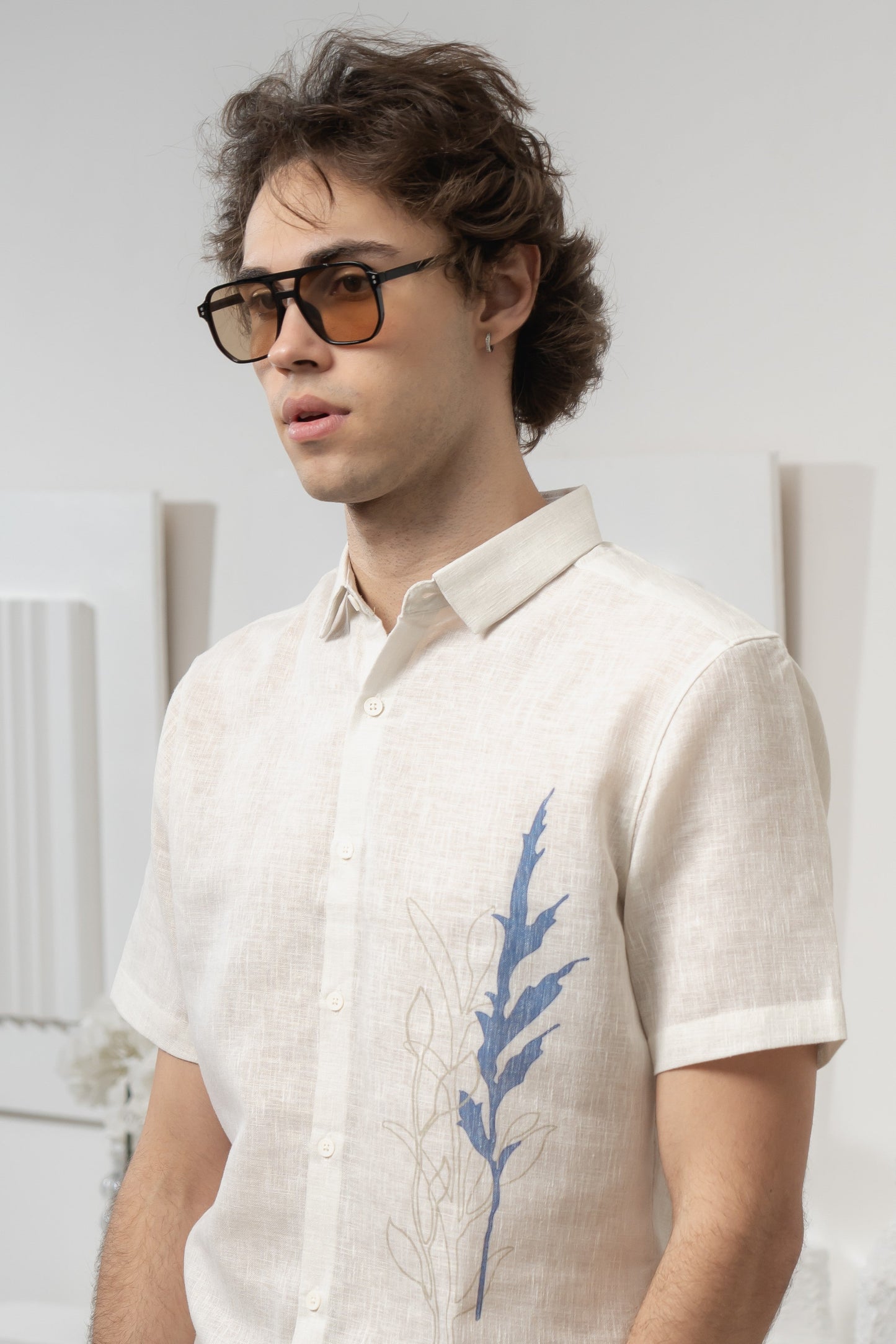 Men's Inkflora Linen Shirt - Rig Anthony