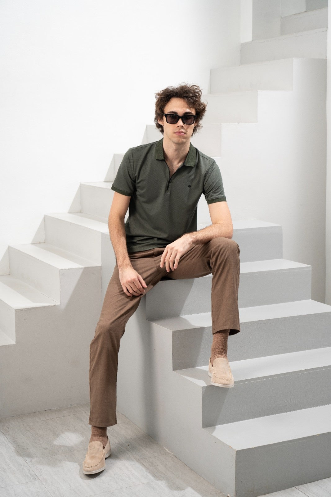 Men's Olive Core Polo - Rig Anthony
