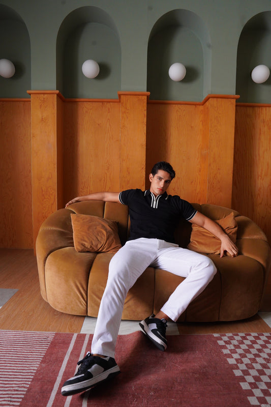 Noir Zip Polo Black