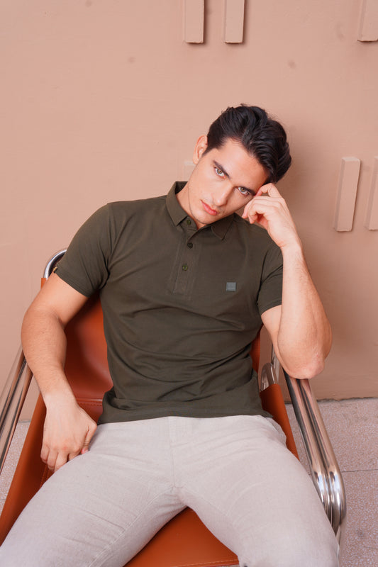 Men's Olive green  Polo- Rig Anthony