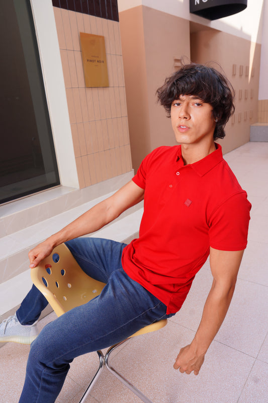 Men's Red Polo- Rig Anthony