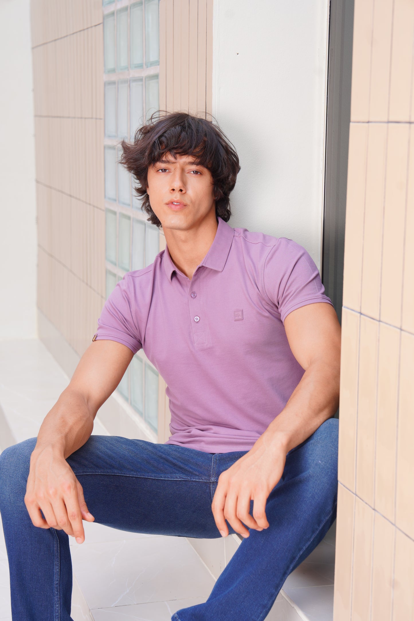 Men's Lavender Polo- Rig Anthony