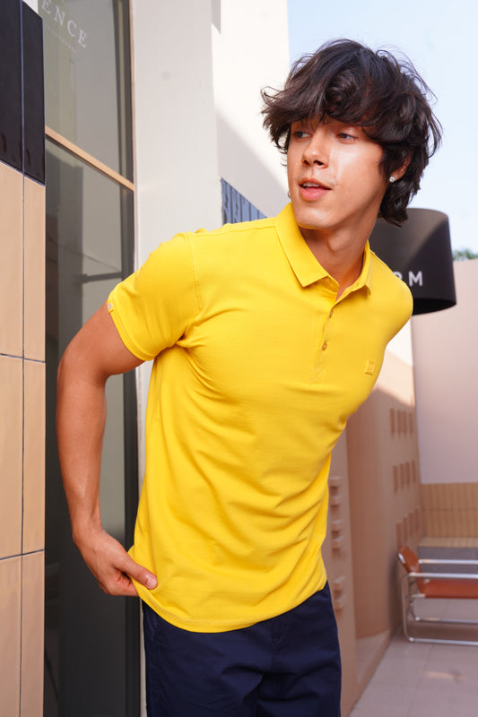 Men's Yellow Polo- Rig Anthony