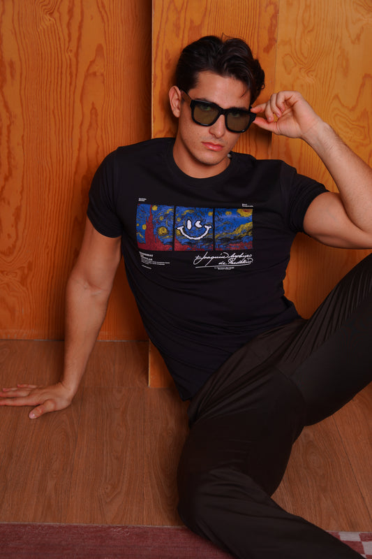 Men’s Starry Mood Black  T- shirts