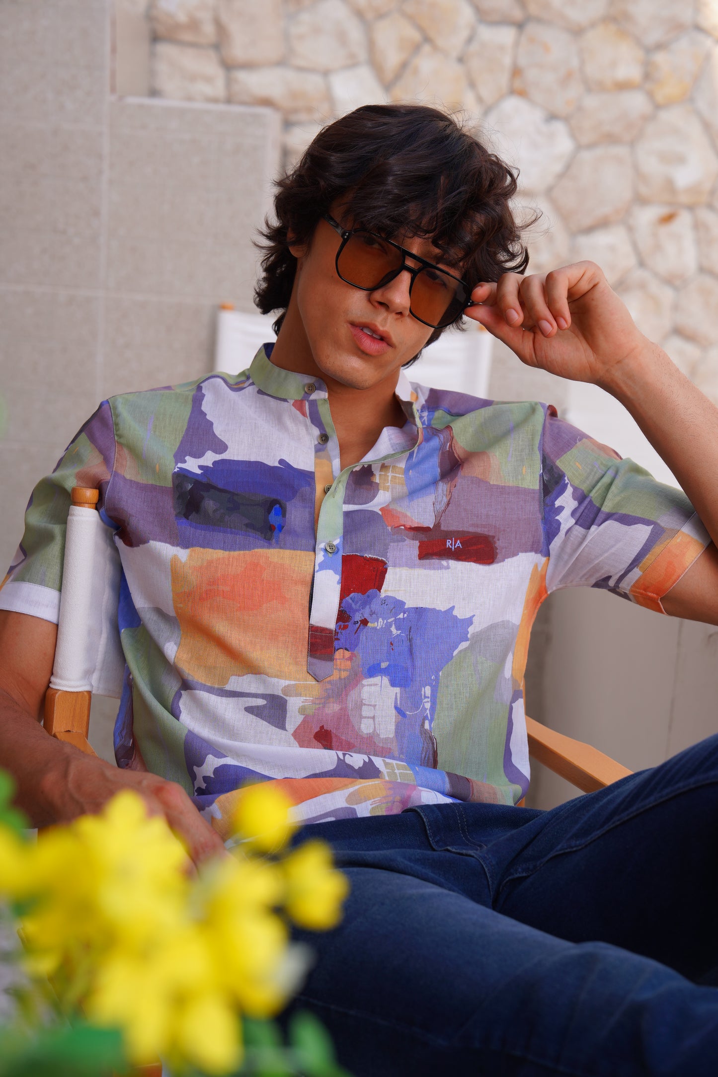 Canvas Brushstroke Linen Shirt - Rig Anthony