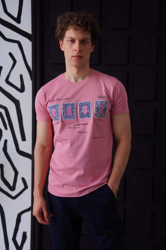 Men’s Pink Stamp T- Shirt