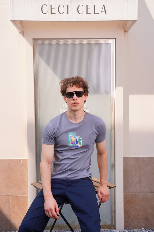 Men’s Slate Blue  Pop Art T- Shirt