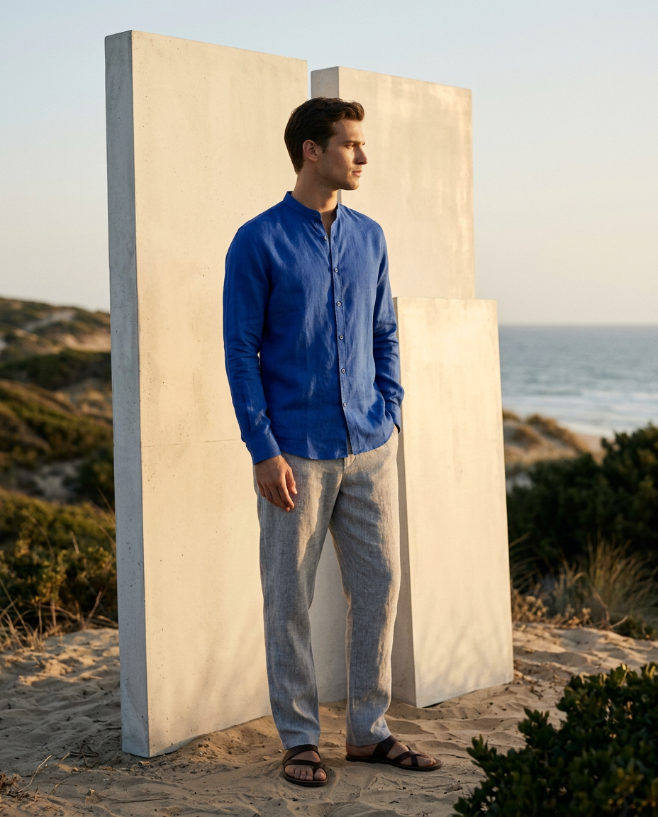 Azure Coast Premium Linen Shirt-11505