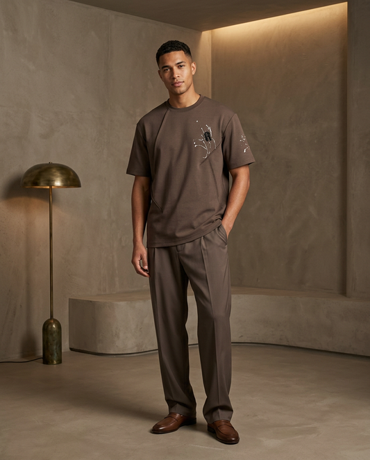 Mocha Brown Premium Graphic T-Shirt 12103