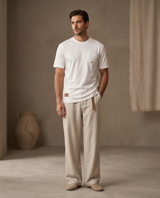 Ivory White Premium Pocket T-Shirt-12107