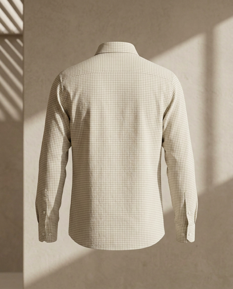 Natural Premium Cotton Checked Shirt-11558
