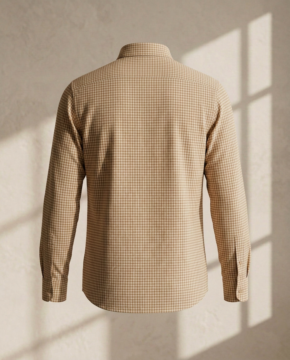 Orange Premium Cotton Checked Shirt-11558