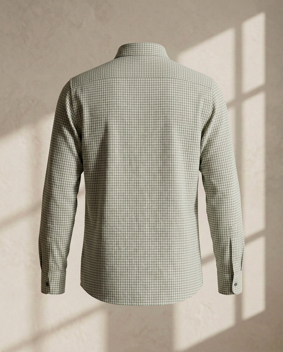 Green Premium Cotton Checked Shirt-11558