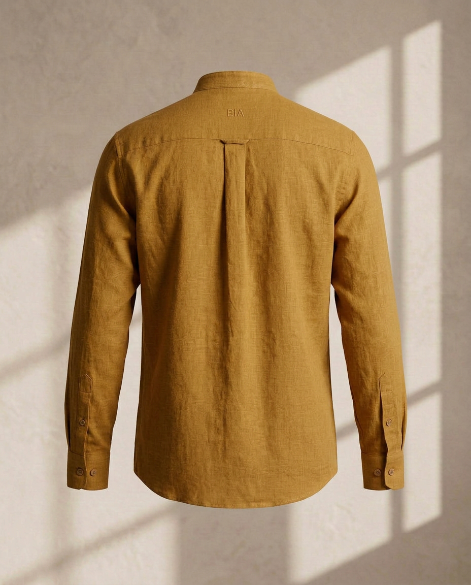 Mustard Linen Shirt-11505