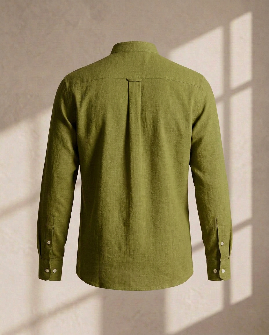 Olive Linen Shirt-11505