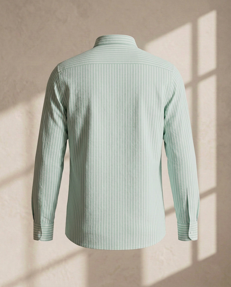 Mint Stripe Premium Cotton Shirt-11506