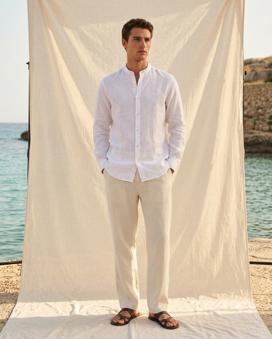 White Linen Shirt-11505