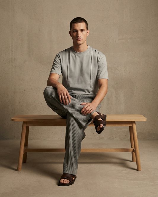 Ash Grey Premium Minimal T-Shirt-12046