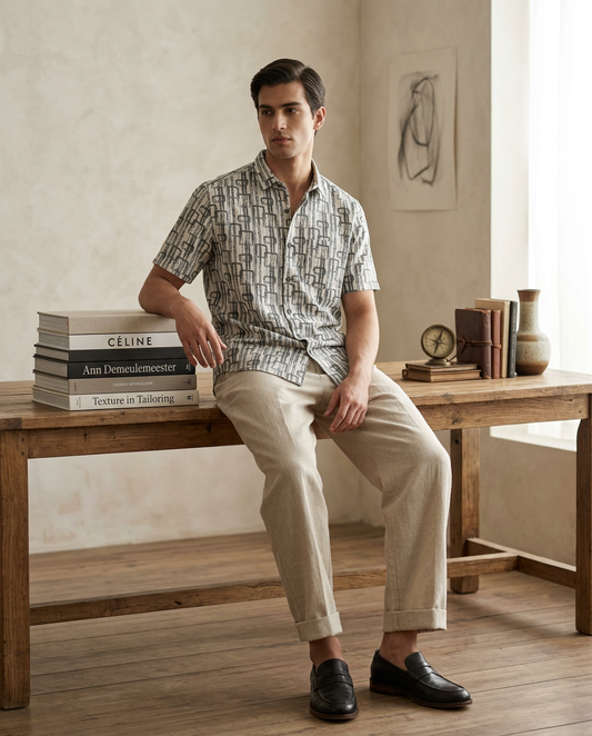 Monogram Weave Premium Resort Shirt-11511