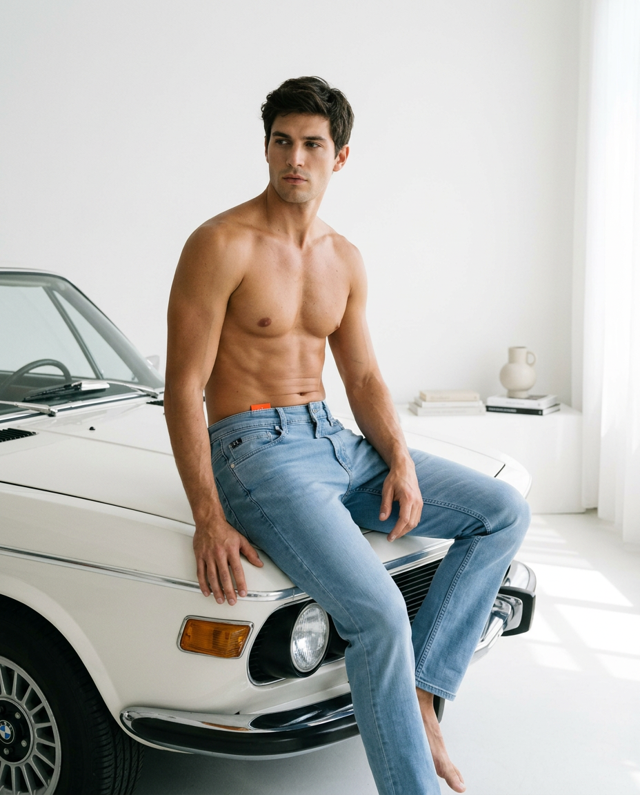 Slim fit sky blue Classic Raw Denim-15740