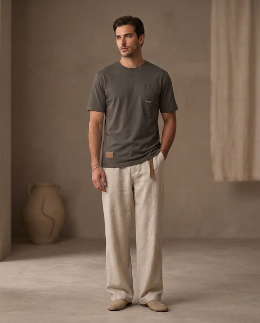 Charcoal Grey Premium Pocket T-Shirt-12107
