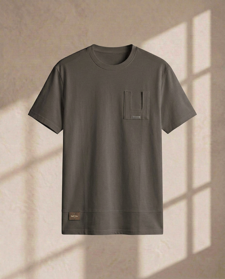 Charcoal Grey Premium Pocket T-Shirt-12107