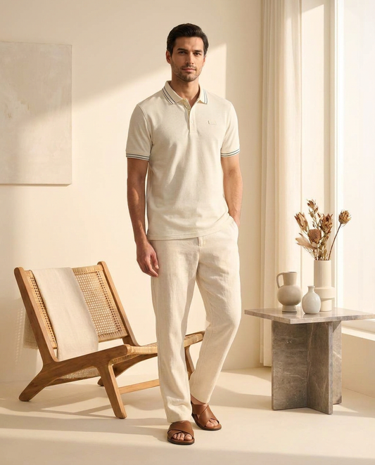 Ivory Sand Premium Polo T-Shirt 14154