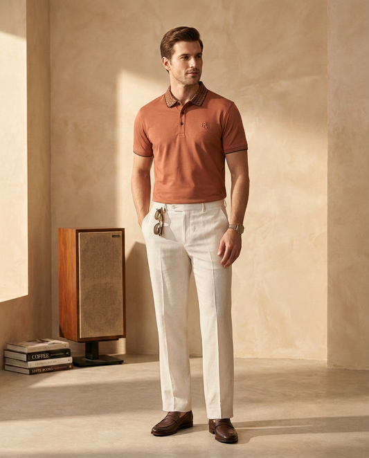 Terracotta Sand Signature Polo T-Shirt-14121